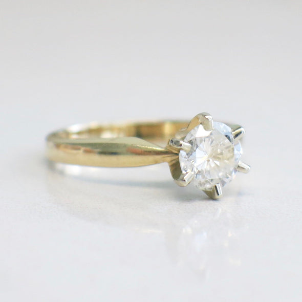 Solitaire .92 Diamond Engagement 14K Yellow Gold Ring