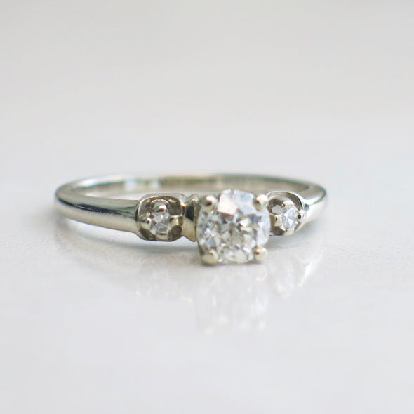 14K Old European Cut Vintage Diamond Engagement Ring
