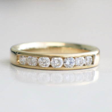 14K Yellow Gold Diamond Channel Set Band Wedding Ring