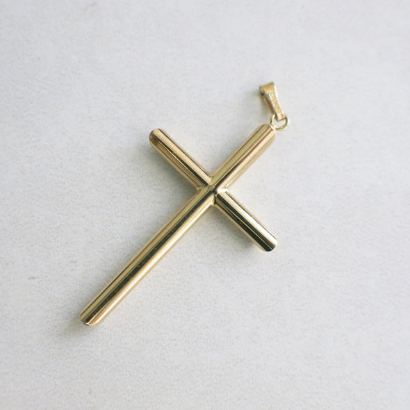 Vintage 14K Yellow Gold Hollow Cross