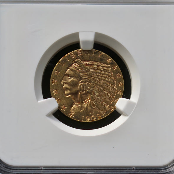 1909 Indian Head 5 Dollar Gold Coin NGC MS62