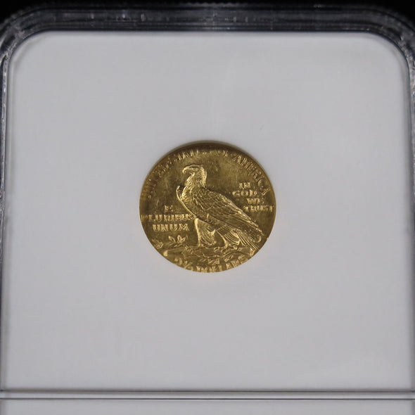1912 Quarter Eagle 2.50 Dollar Indian Head Gold Coin NGC MS61