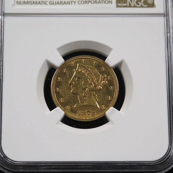 1878 S Liberty Head 5 Dollar Gold Coin AU Details