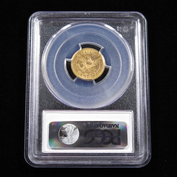 1857 Quarter Eagle 2.50 Liberty Head Dollar Gold Coin PCGS AU58