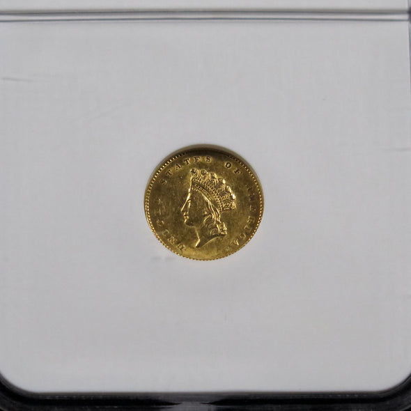 1855 Indian Princess Head Dollar Gold Coin Small Head NGC AU 58