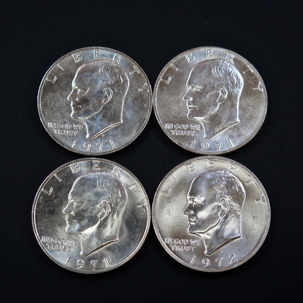 1971 - 1972 S Eisenhower Silver Dollar 4 Coin Combo