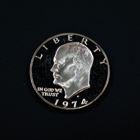 1974 S Eisenhower Silver Dollar 2 Coin Mint and Proof Combo