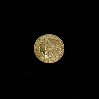 1915 Quarter Eagle 2.50 Dollar Indian Head Gold Coin
