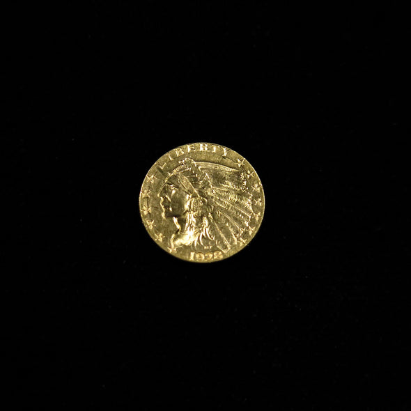 1928 Quarter Eagle 2.50 Dollar Indian Head Gold Coin