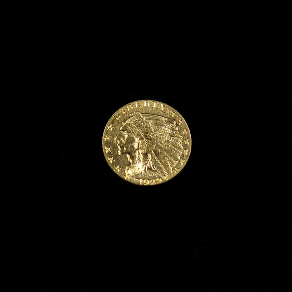 1929 Quarter Eagle 2.50 Dollar Indian Head Gold Coin